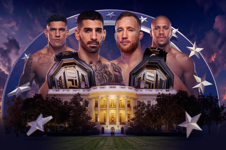 UFC Freedom 250 White House South Lawn aerial Octagon The Claw structure