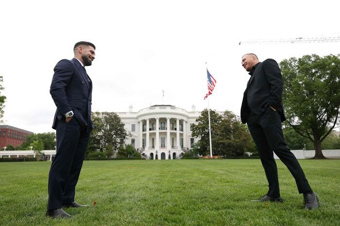 Justin Gaethje Ilia Topuria UFC lightweight title fight White House upset