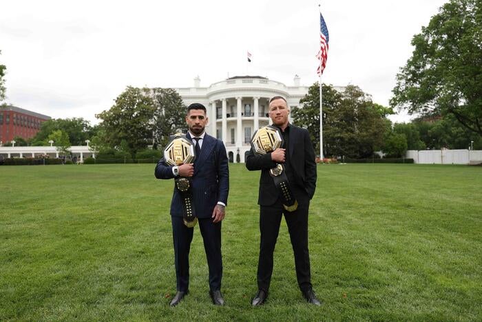 UFC Freedom 250 The Claw 92-foot Octagon structure construction White House