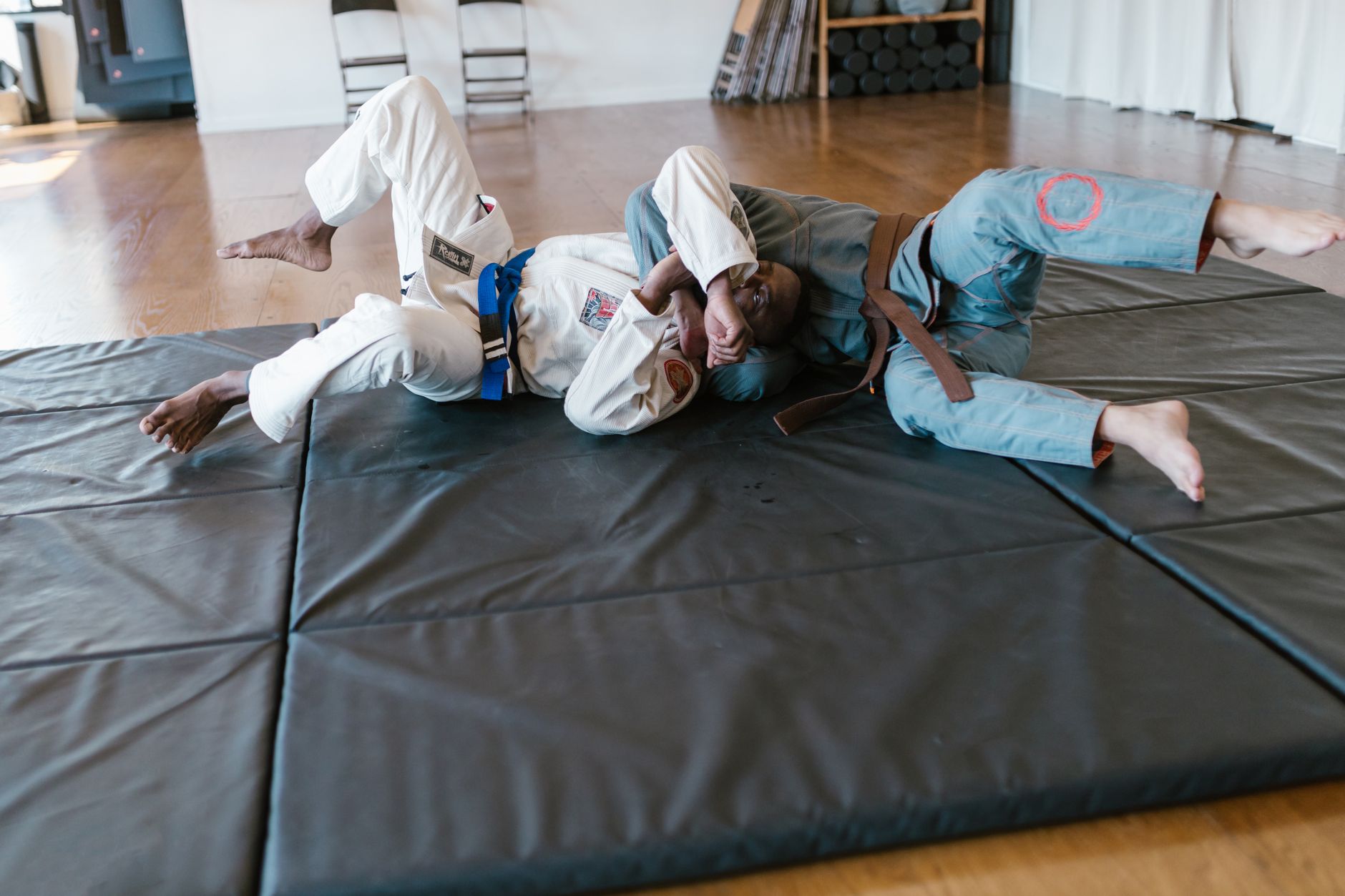 Brazilian Jiu-Jitsu submission training showing ground grappling fundamentals that underpin heel hook entries