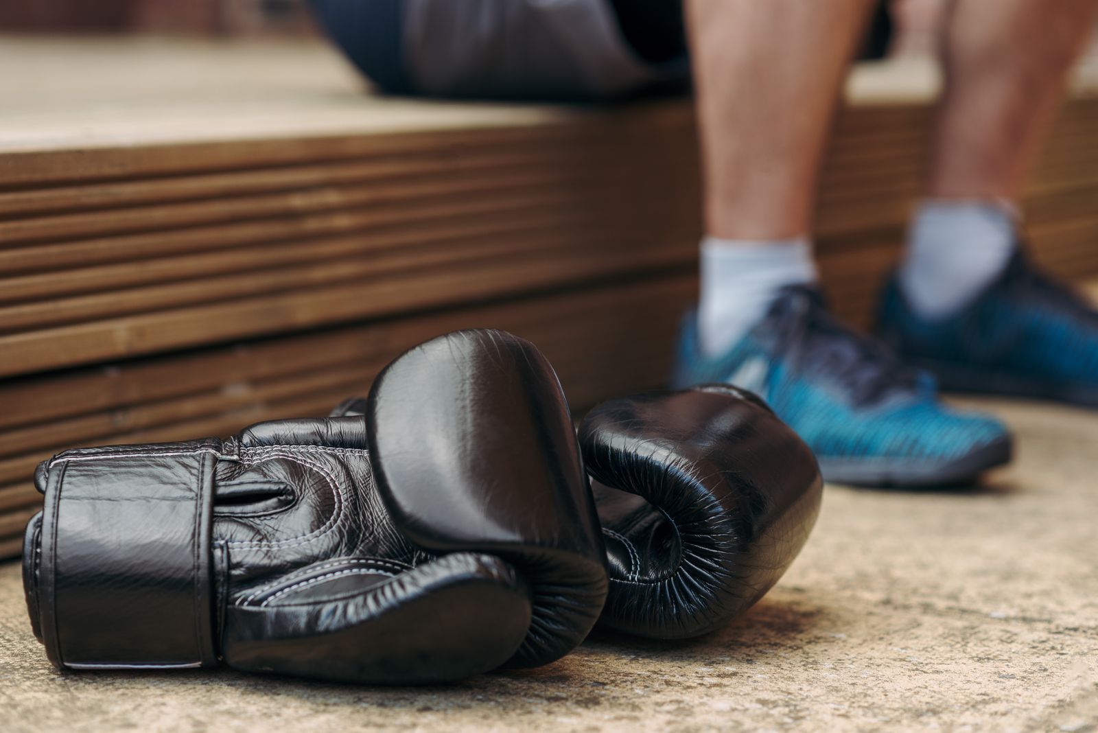 MMA training session resting after high-intensity cardio work