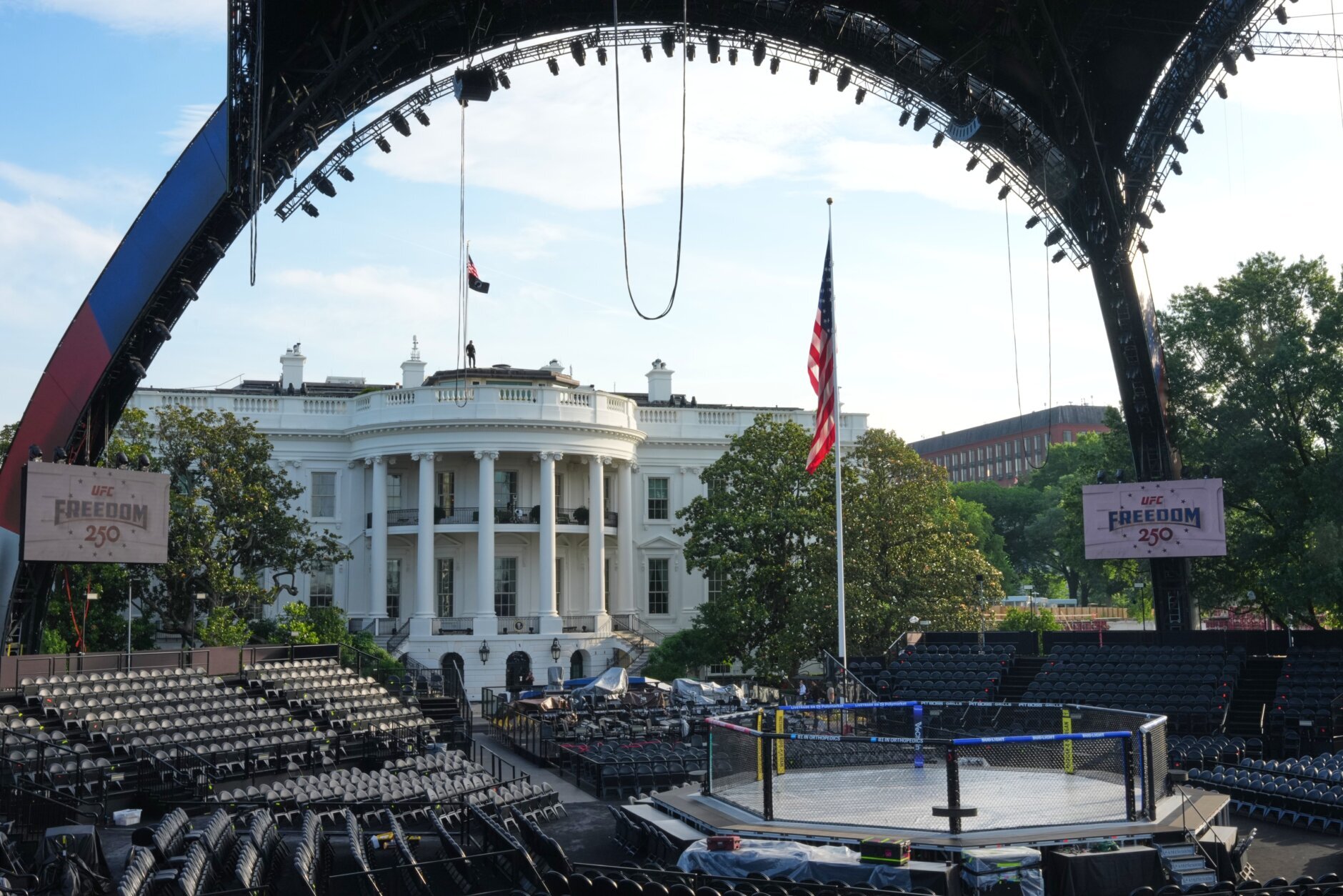 UFC Freedom 250 White House South Lawn Octagon and Claw structure