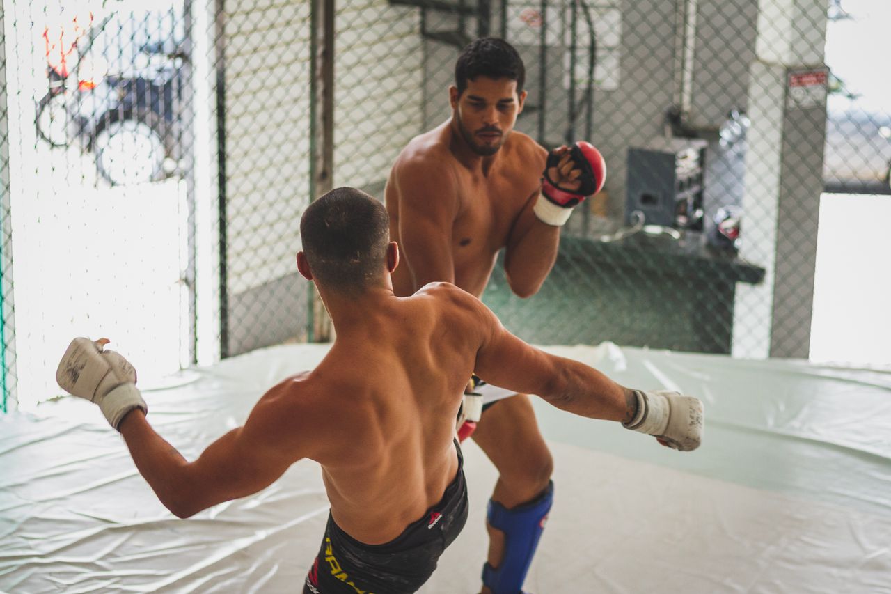 Martial artist demonstrating forward pressure technique