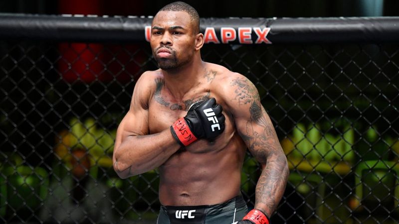 Khaos Williams in the octagon ahead of his UFC 332 welterweight fight against Roberto Soldic