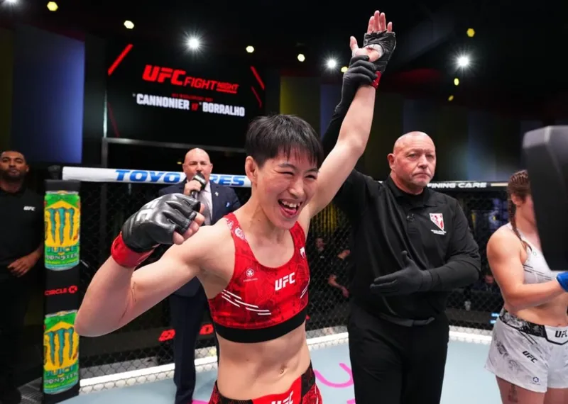 Wang Cong UFC flyweight fighter entering the octagon